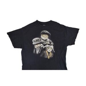 DXM‎ Hip Hop Cats Graphic T Shirt Black 2XL